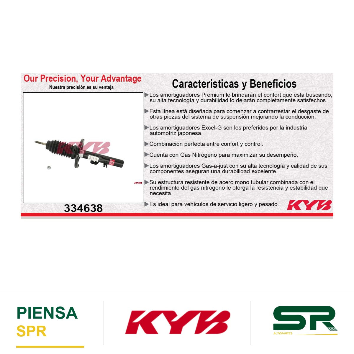 AMORTIGUADOR DELANTERO DERECHO GAS EXCEL-G FORD FIVE HUNDRED 4WD (2005-2007) - MERCURY. MONTEGO (2005-2007) KYB