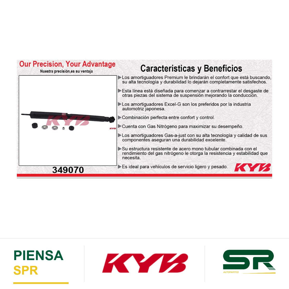 AMORTIGUADOR TRASERO GAS EXCEL-G MAZDA CX-9 (2007-2015). KYB