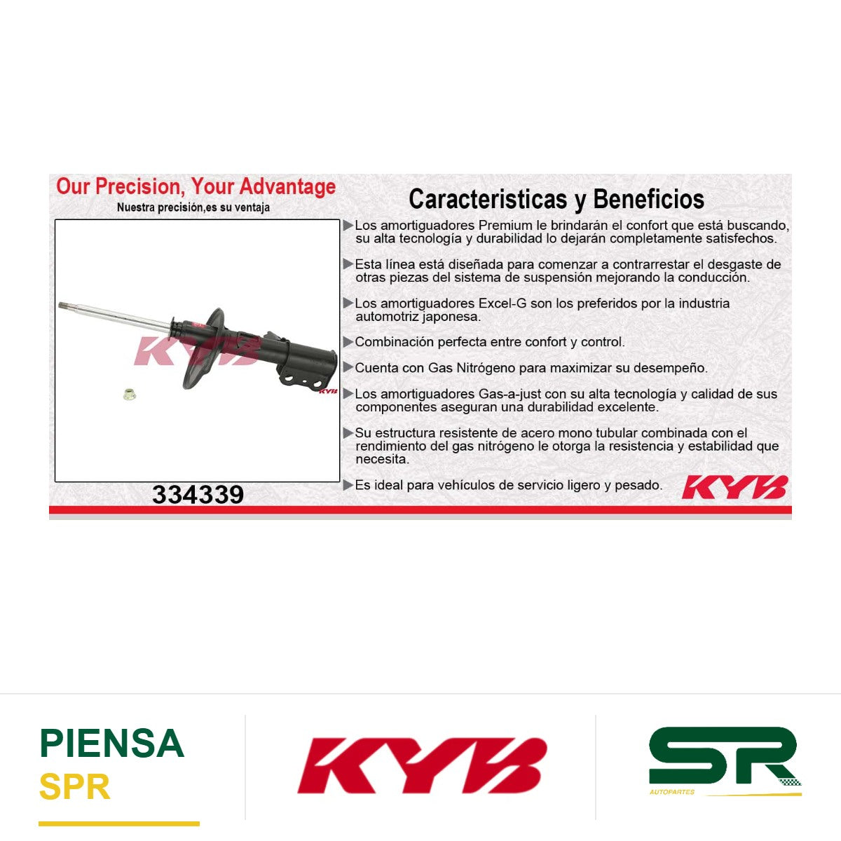 AMORTIGUADOR DELANTERO IZQUIERDO GAS EXCEL-G TOYOTA. CAMRY (2002-2003) KYB