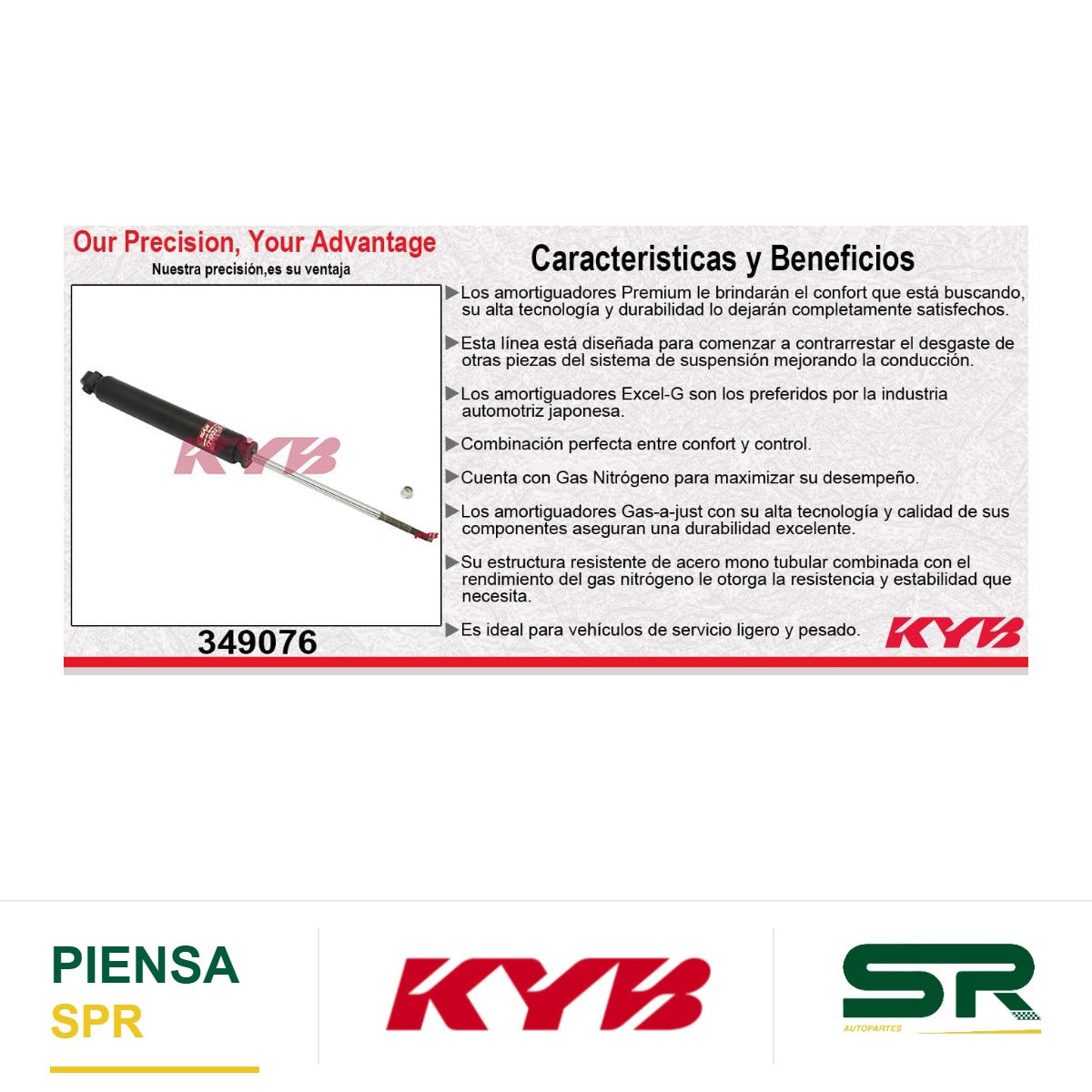 AMORTIGUADOR TRASERO GAS EXCEL-G MAZDA CX-7 (2007-2012). KYB