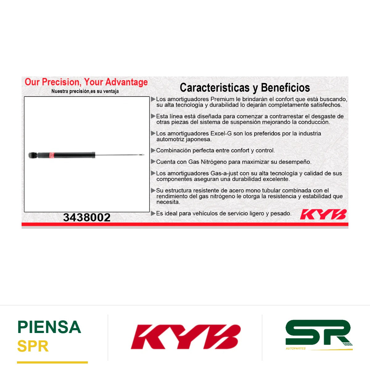 AMORTIGUADOR DELANTERO GAS EXCEL-G FORD FIGO (2016-2019) - FIESTA (2014-2016) KYB