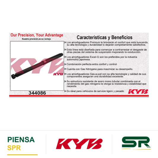 AMORTIGUADOR TRASERO GAS EXCEL-G DODGE RAM CHARGER 4X4 (1978-1993) - D350 1981-1993, D-100, D150, D250 (1972-1993) - ASTRO VAN 4X4 (1979-1984) - IMPERIAL (1970-1976) KYB