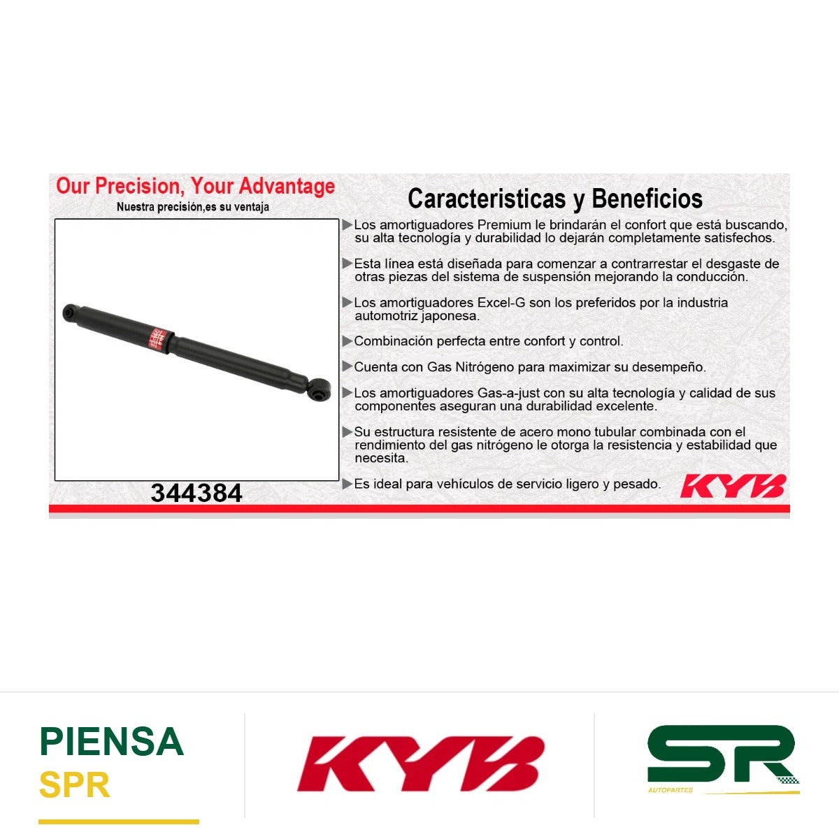 AMORTIGUADOR DELANTERO GAS EXCEL-G CHEV SUBURBAN 2500 4X2 (2001-2006) TODOS C/SUSP. DE BARRA DE TORSIËN EXC. C/SUSP. Z55 - YUKON XL 2500 (2000-2011) - CHEYENNE (1999-2006) - SILVERADO (1999-2006) - CUSTOM 1500 / 2500 (1999-2006) - C3500 HEAVY DUTY KYB