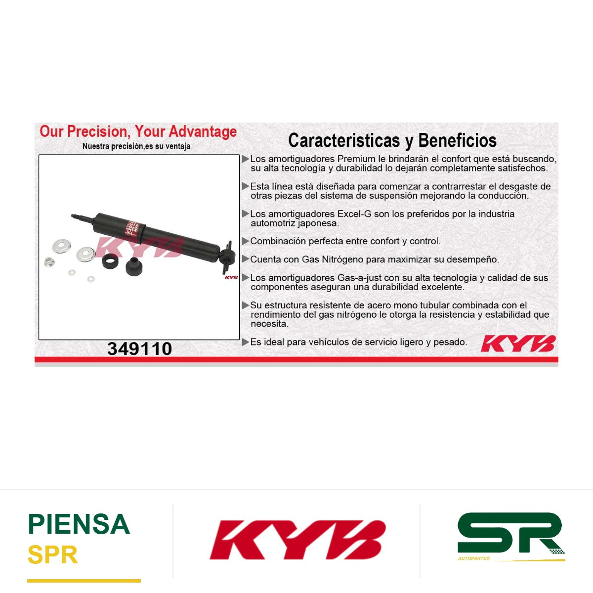 AMORTIGUADOR DELANTERO GAS EXCEL-G DODGE RAM PICK UP 2500 [SOLO MODELOS 2WD EXC. SLT Y SPORT SLT] (2006-2008) KYB