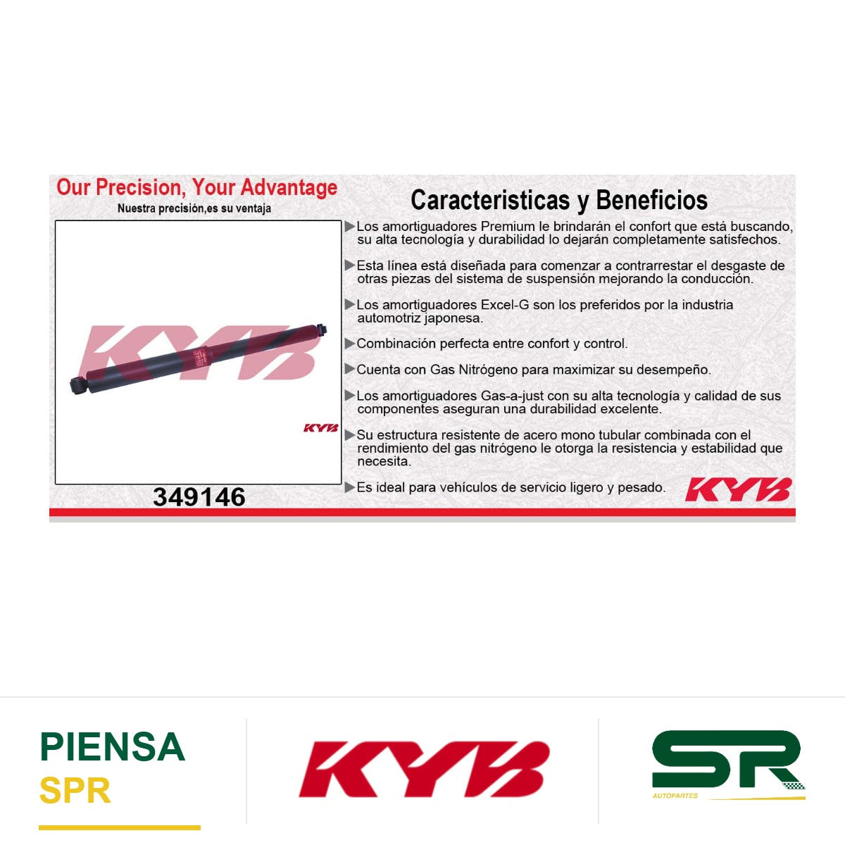 AMORTIGUADOR TRASERO GAS EXCEL-G FORD F-250 (4WD EXCEPTO SUPER DUTY) CREW CAB V8 DIESEL (2014-2015) KYB