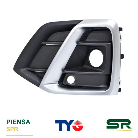 REJILLA IZQUIERDO CON HOYO PARA SENSOR PARA FARO DE NIEBLA NEGRA AUDI Q5 2021-2024 C / MOLD SATIN TYG