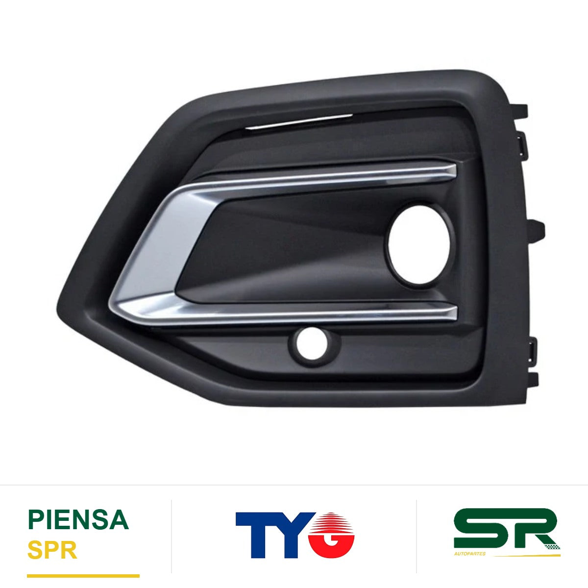 REJILLA CENTRAL IZQUIERDA PARA FARO DE NIEBLA CON HOYO PARA SENSOR CON MOLDURA NEGRA AUDI Q5 2021-2024 TYG
