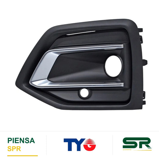REJILLA IZQUIERDO CON HOYO PARA SENSOR PARA FARO DE NIEBLA NEGRA AUDI Q5 2021-2024 C / MOLD CENT SATIN TYG