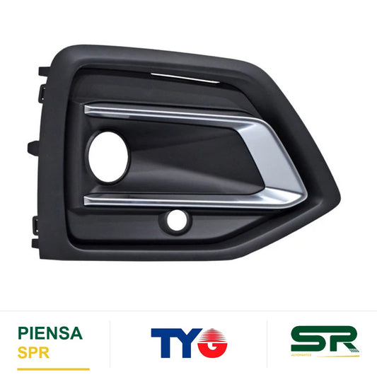 REJILLA DERECHO CON HOYO PARA SENSOR PARA FARO DE NIEBLA NEGRA AUDI Q5 2021-2024 C / MOLD CENT SATIN TYG