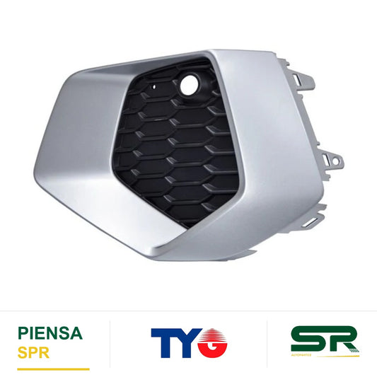 REJILLA IZQUIERDO CON HOYO PARA SENSOR SIN FARO DE NIEBLA PLATA AUDI A3 2022-2025 FILO TYG