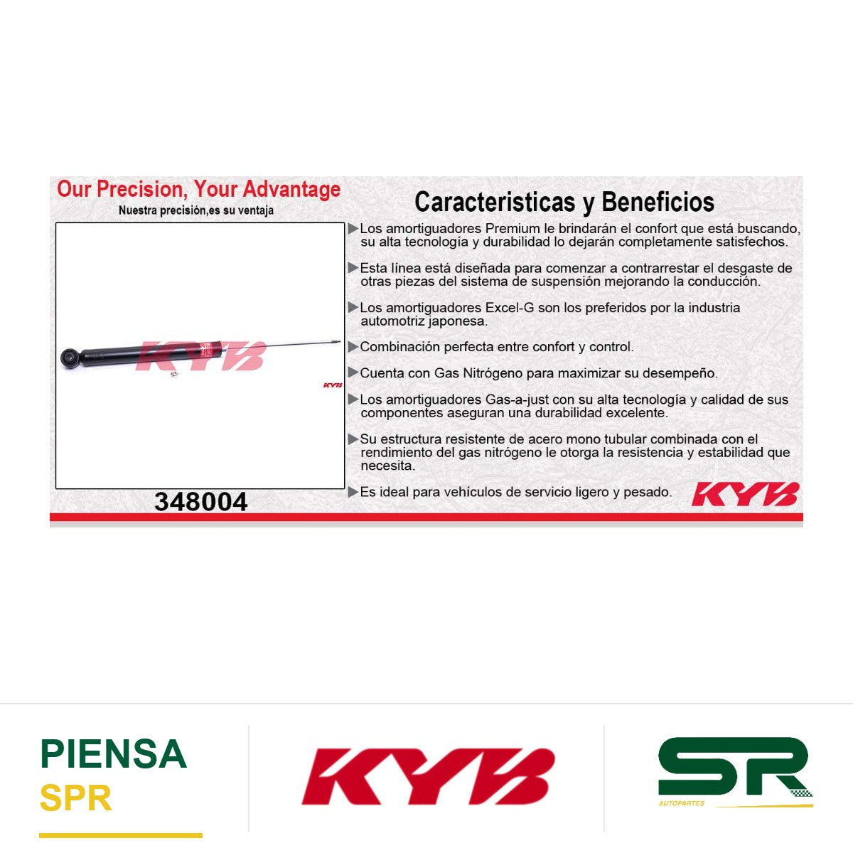 AMORTIGUADOR TRASERO GAS EXCEL-G FORD. FIESTA SEDAN & HATCHABACK 1.6 (2003-2007) KYB
