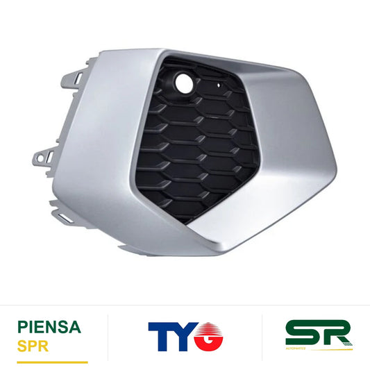 REJILLA DERECHO CON HOYO PARA SENSOR SIN FARO DE NIEBLA PLATA AUDI A3 2022-2025 FILO TYG