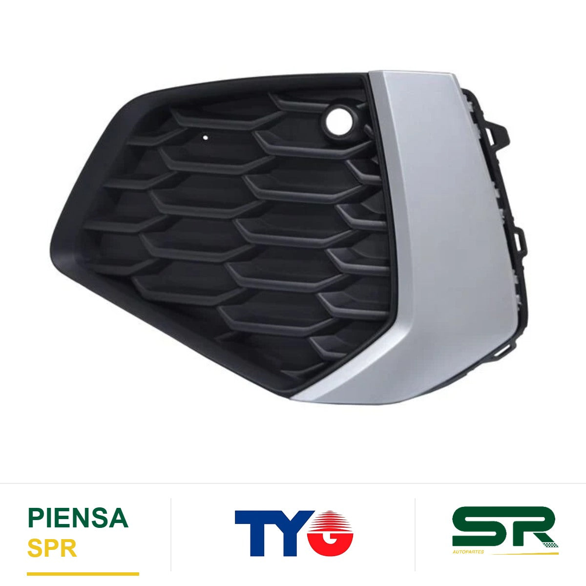 REJILLA IZQUIERDA SIN FARO DE NIEBLA CON HOYO PARA SENSOR FILO PLATA PLATA AUDI A3 2022-2024 TYG
