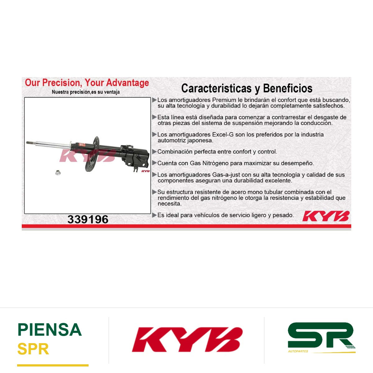 AMORTIGUADOR DELANTERO DERECHO GAS EXCEL-G RENAULT KOLEOS (2009-2016) - NISSAN ROGUE (2008-2011) - X-TRAIL (2008-2012). KYB
