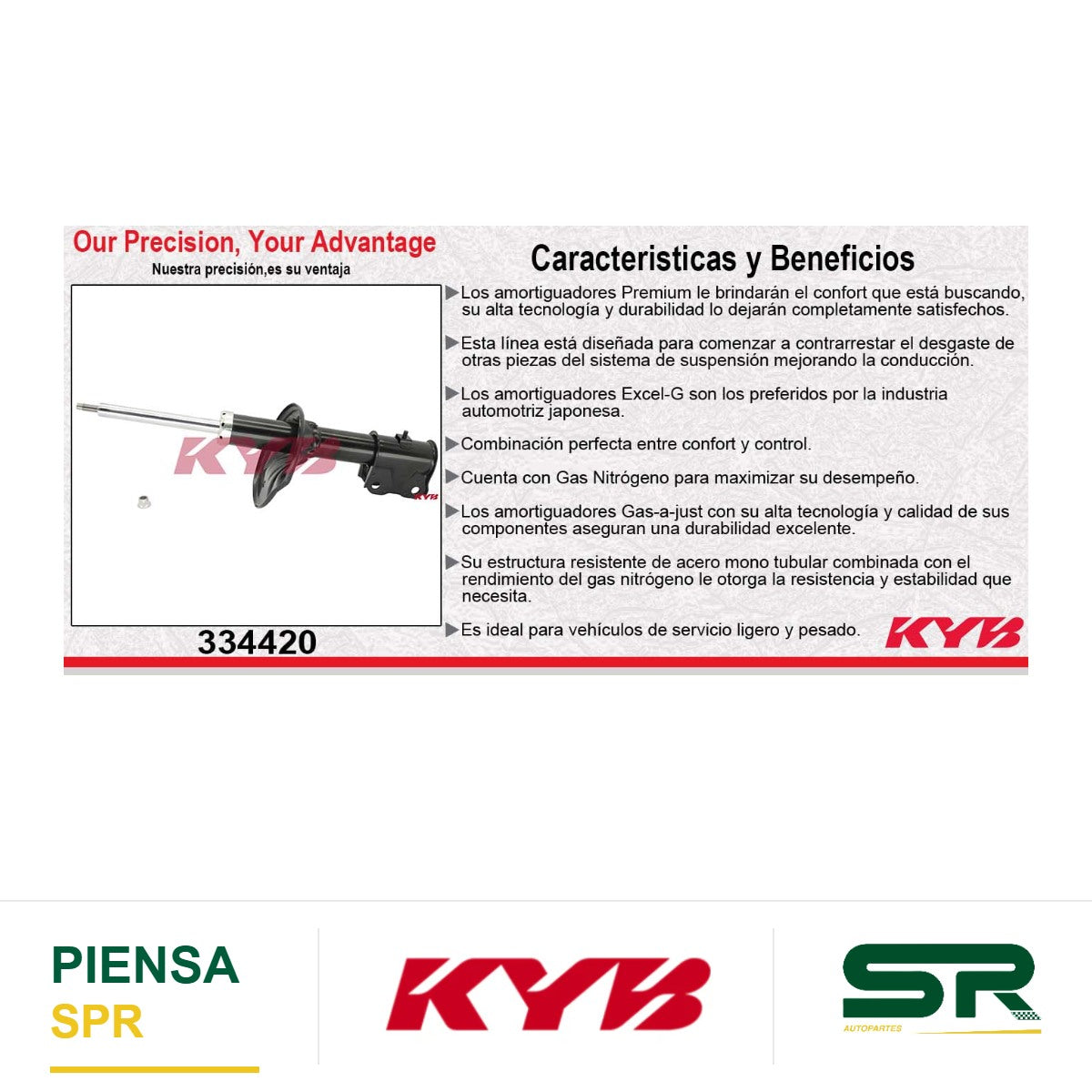 AMORTIGUADOR DELANTERO GAS EXCEL-G MITSUBISHI LANCER LS (2002-2007) KYB