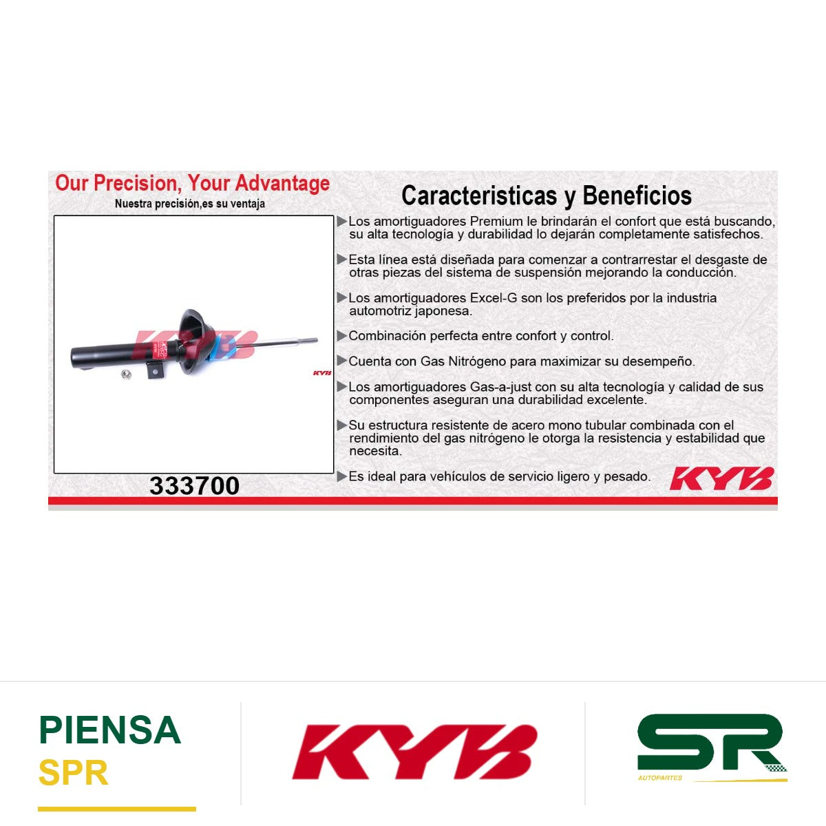 AMORTIGUADOR DELANTERO GAS EXCEL-G FORD KA (2001-2008). KYB