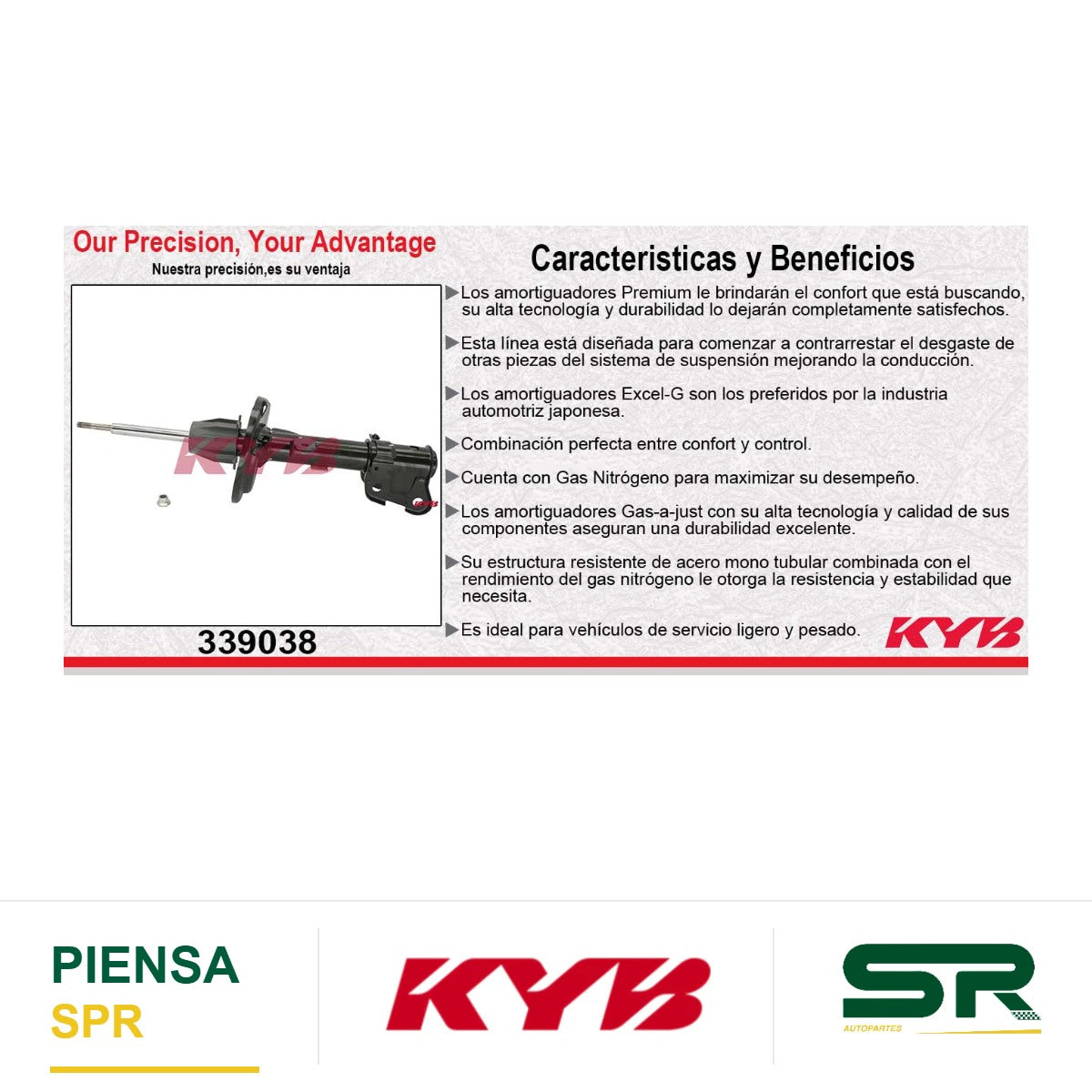 AMORTIGUADOR DELANTERO IZQUIERDO GAS EXCEL-G ACURA MDX (2007-2009) KYB