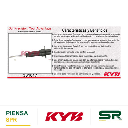 AMORTIGUADOR GAS EXCEL-G DELANT. DODGE NITRO (2007-2011) - JEEP LIBERTY (2002-2012). KYB