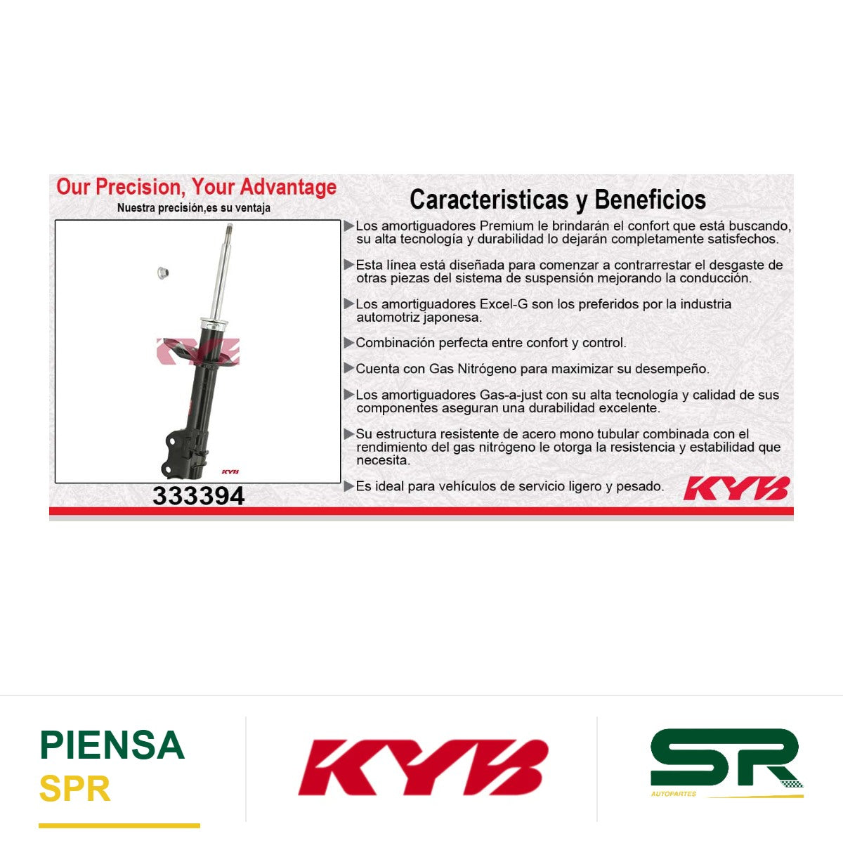 AMORTIGUADOR GAS EXCEL-G SENTRA L4 1.8 (2002-2006). KYB