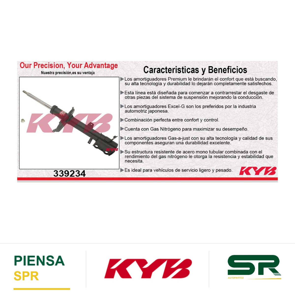 AMORTIGUADOR TRASERO DERECHO GAS EXCEL-G TOYOTA. HIGHLANDER 4X4 (2008-2011) KYB