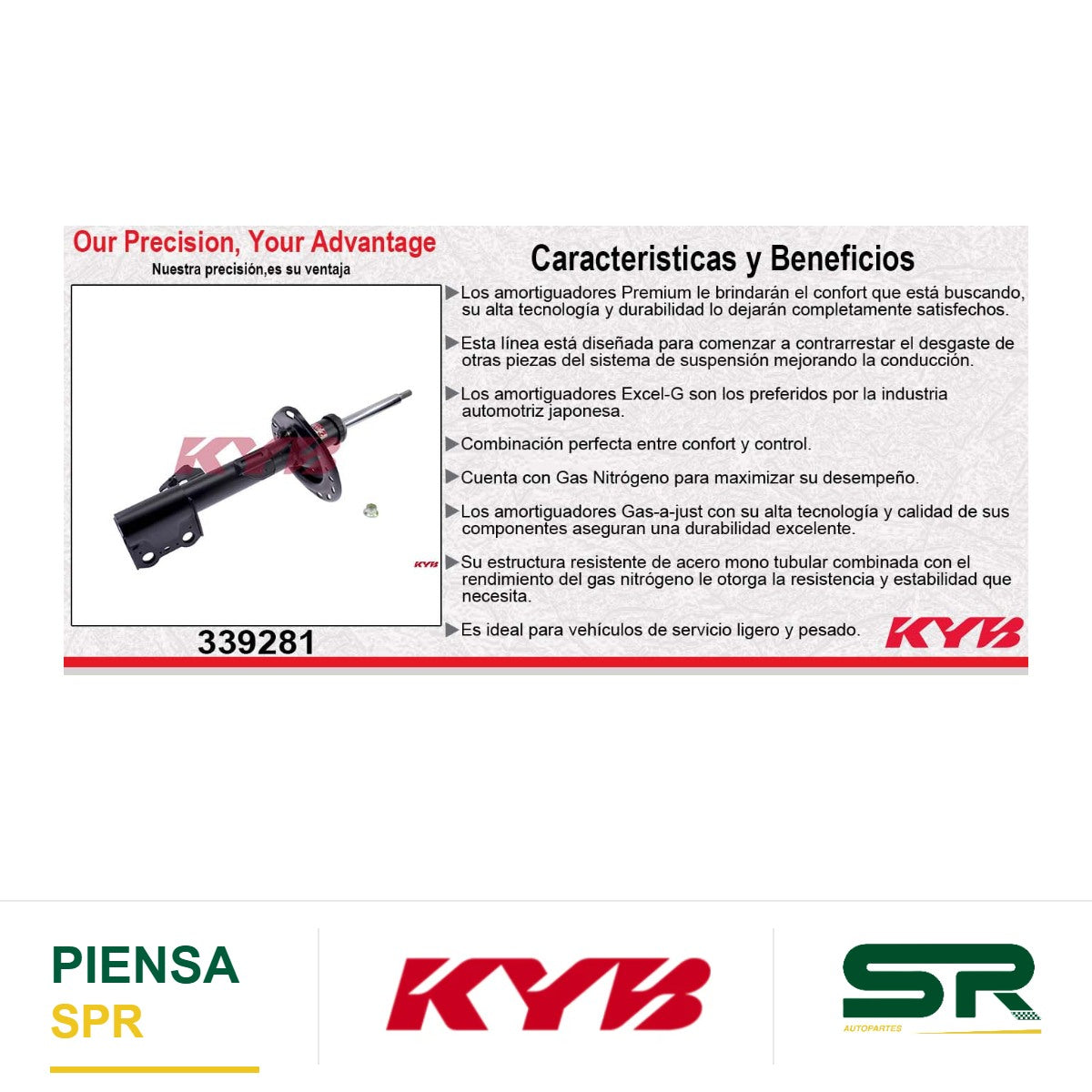 AMORTIGUADOR DELANTERO DERECHO GAS EXCEL-G TOYOTA HIGHLANDER (2010-2013) - LEXUS RX350 (2010-2015) - LEXUS RX450H (2010-2015) KYB