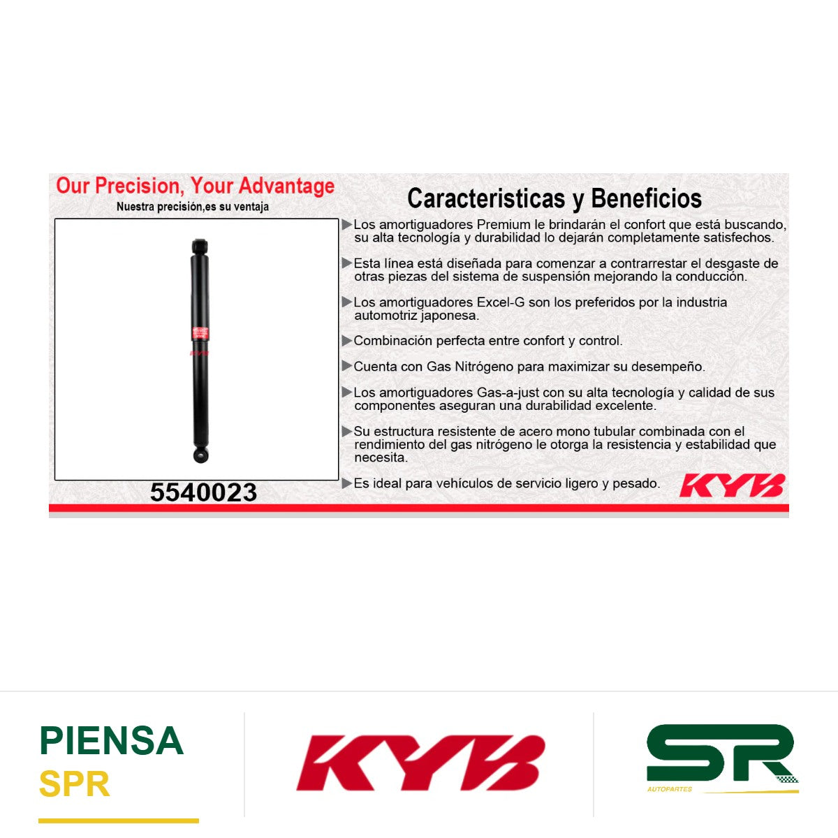 AMORTIGUADOR TRASERO GAS-A-JUST TOYOTA HILUX TODOS (2012-2015). KYB