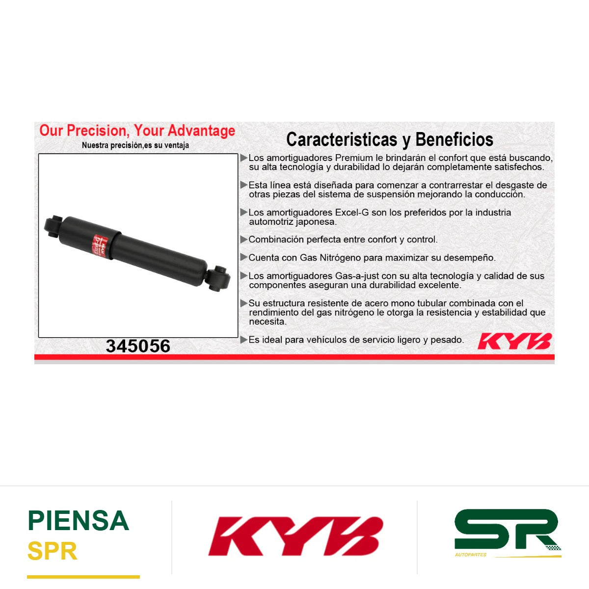 AMORTIGUADOR TRASERO DERECHO GAS EXCEL-G NISSAN PATHFINDER (2005-2012). KYB