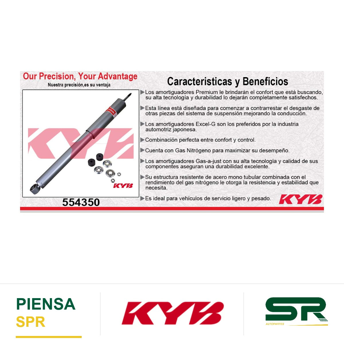 AMORTIGUADOR TRASERO GAS-A-JUST TOYOTA. TACOMA. 2WD REGULAR CAB. INC. VERION TRD (2005-2011) KYB