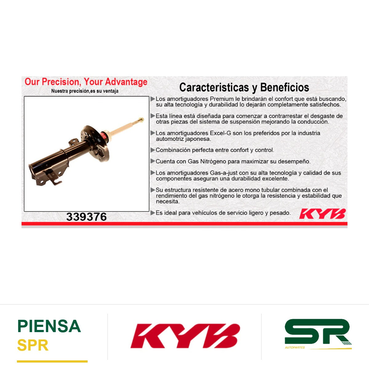 AMORTIGUADOR DELANTERO IZQUIERDO GAS EXCEL-G BUICK REGAL (2013-2017) KYB