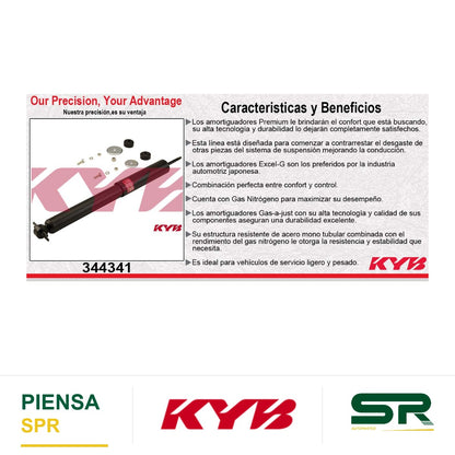 AMORTIGUADOR DELANTERO GAS EXCEL-G JEEP CHEROKEE (1991-2001) - COMANCHE (1985-1992). KYB