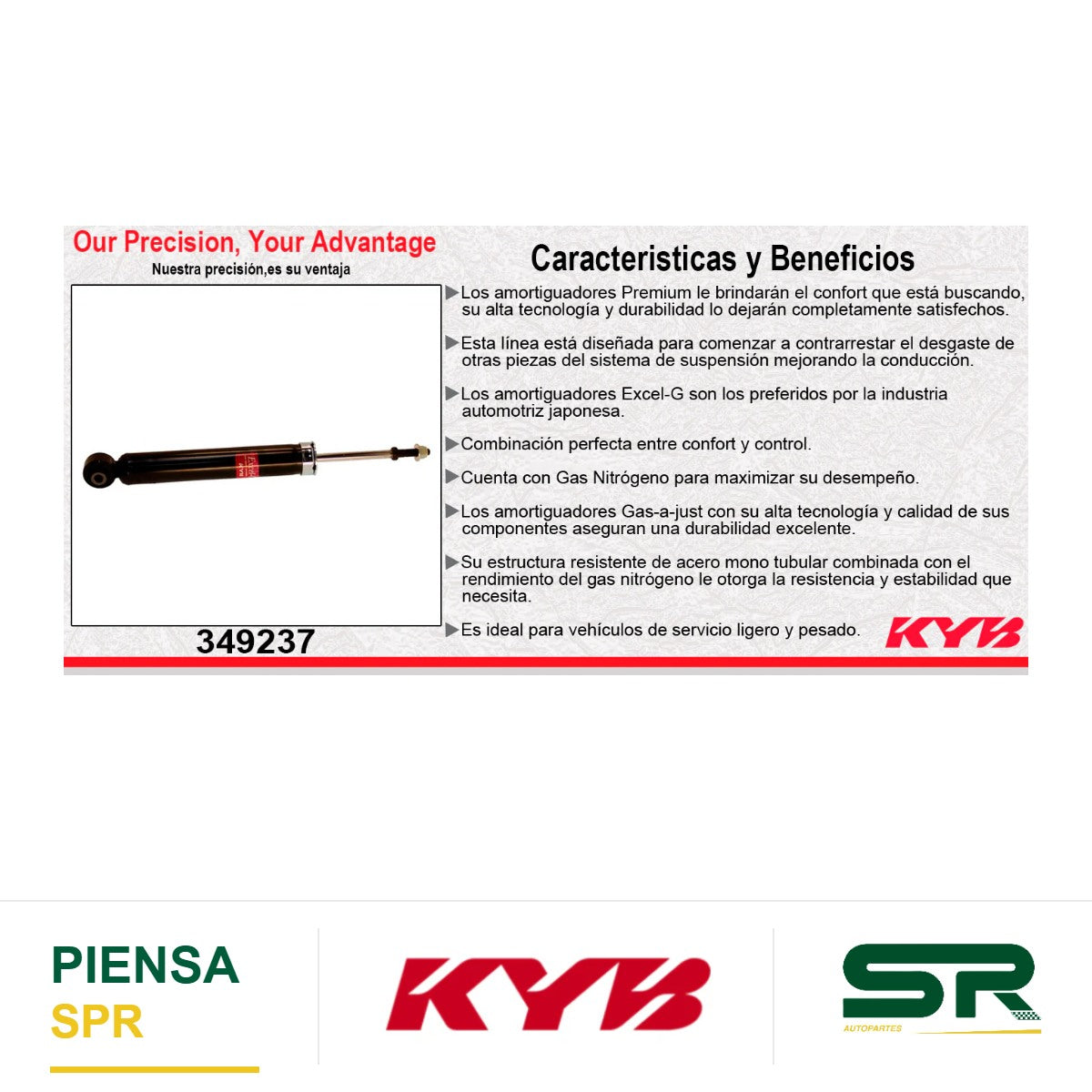 AMORTIGUADOR TRASERO DERECHO GAS EXCEL-G NISSAN PATHFINDER (2013-2021) - INFINITI JX35 (13) - QX60 (2014-2020) KYB