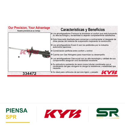 AMORTIGUADOR DELANTERO DERECHO GAS EXCEL-G TOYOTA YARIS (2006-2011) KYB