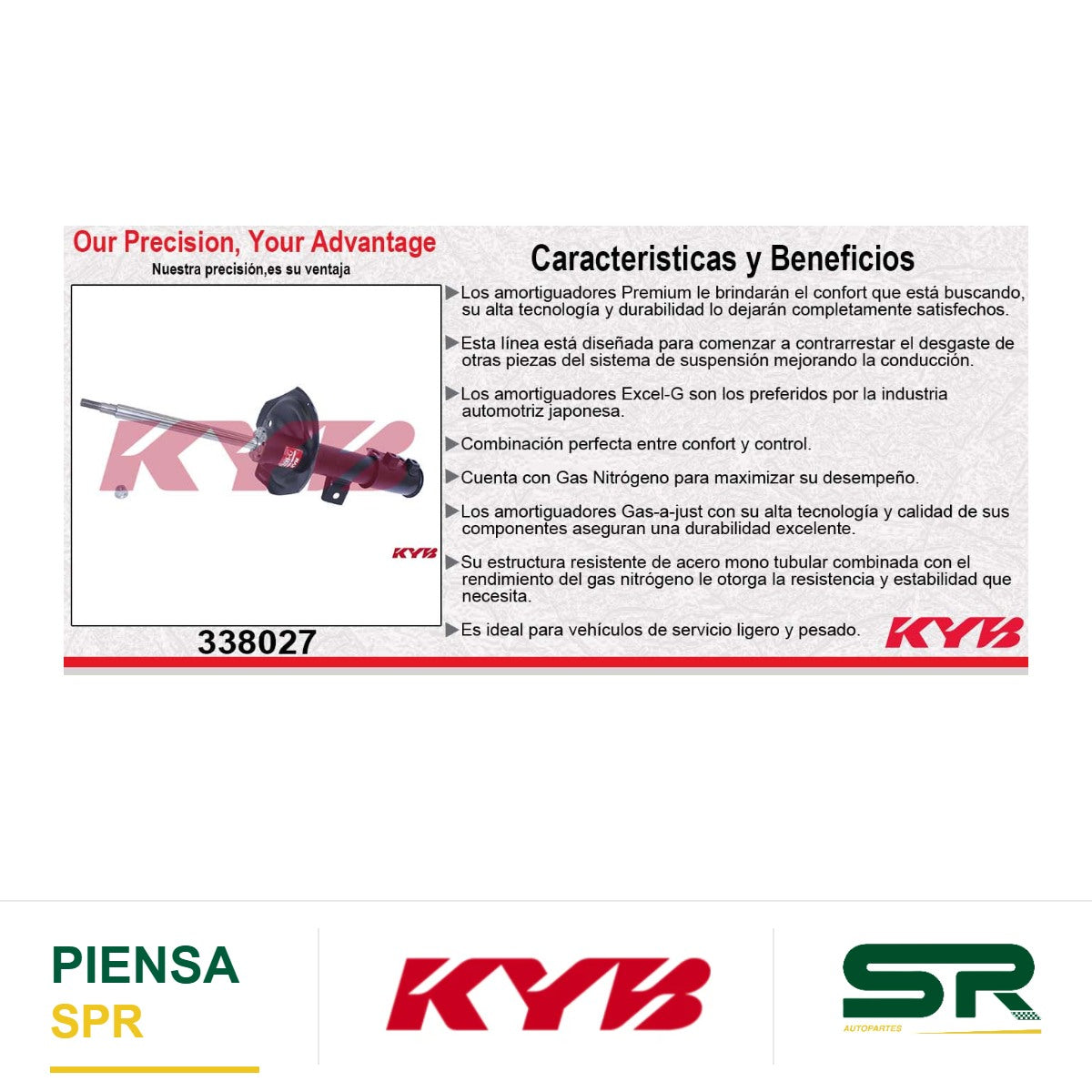 AMORTIGUADOR DELANTERO IZQUIERDO GAS EXCEL-G KIA FORTE (2010-2013) KYB