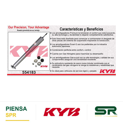 AMORTIGUADOR DELANTERO GAS-A-JUST JEEP CHEROKEE 4X2 4X4 (1991-2001) - COMANCHE (1985-1992). KYB