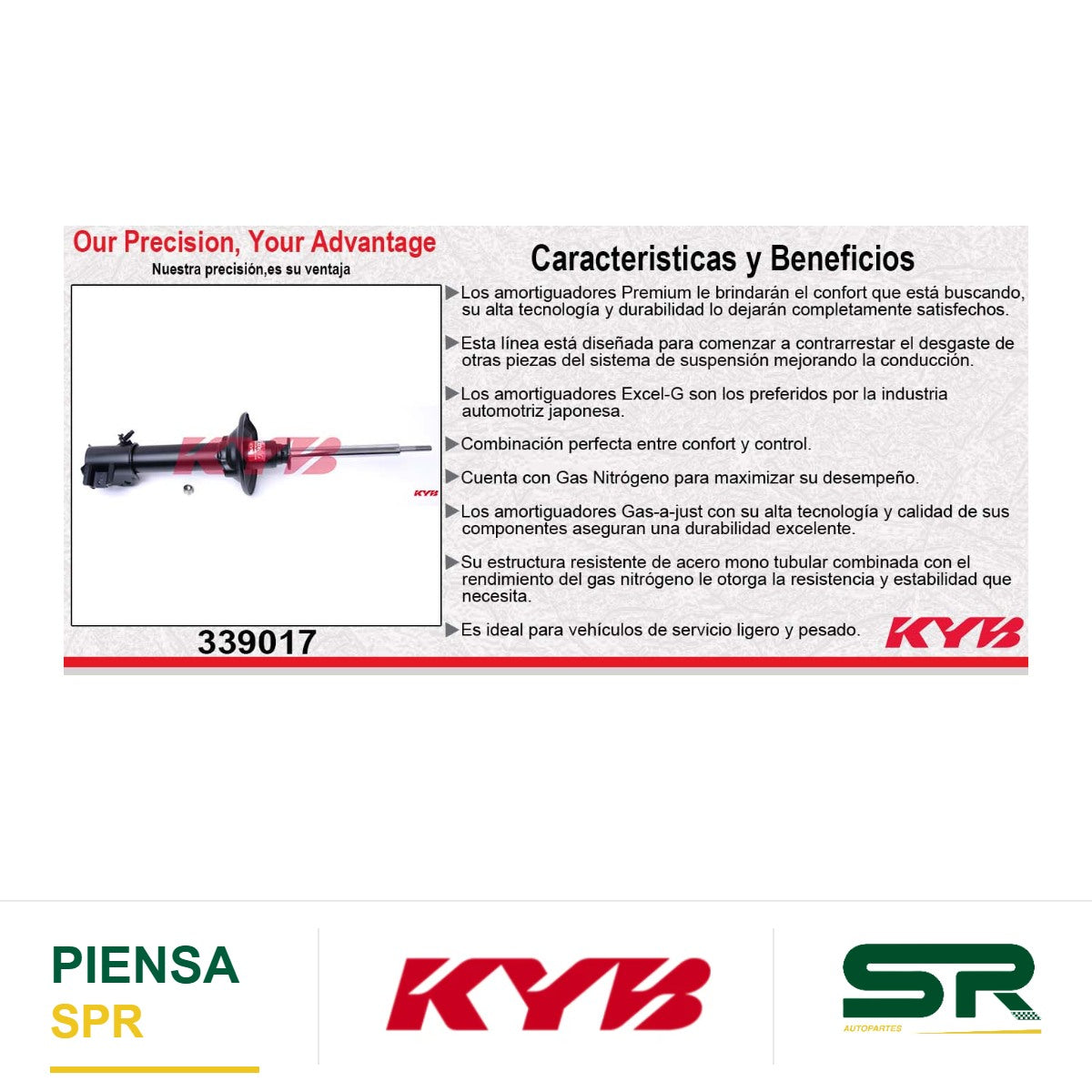 AMORTIGUADOR TRASERO DERECHO GAS EXCEL-G NISSAN ALTIMA (1993-1999). KYB