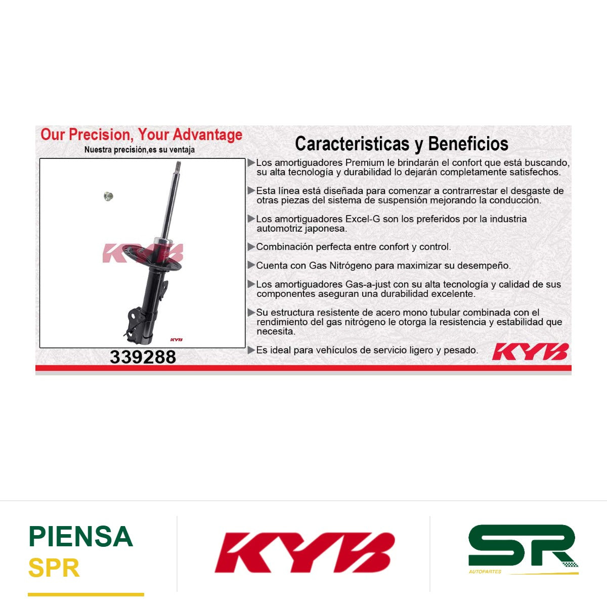 AMORTIGUADOR DELANTERO DERECHO GAS EXCEL-G TOYOTA CAMRY LE - XLE - EXC. V6 (2012-2013) - CAMRY (2012-2014) KYB