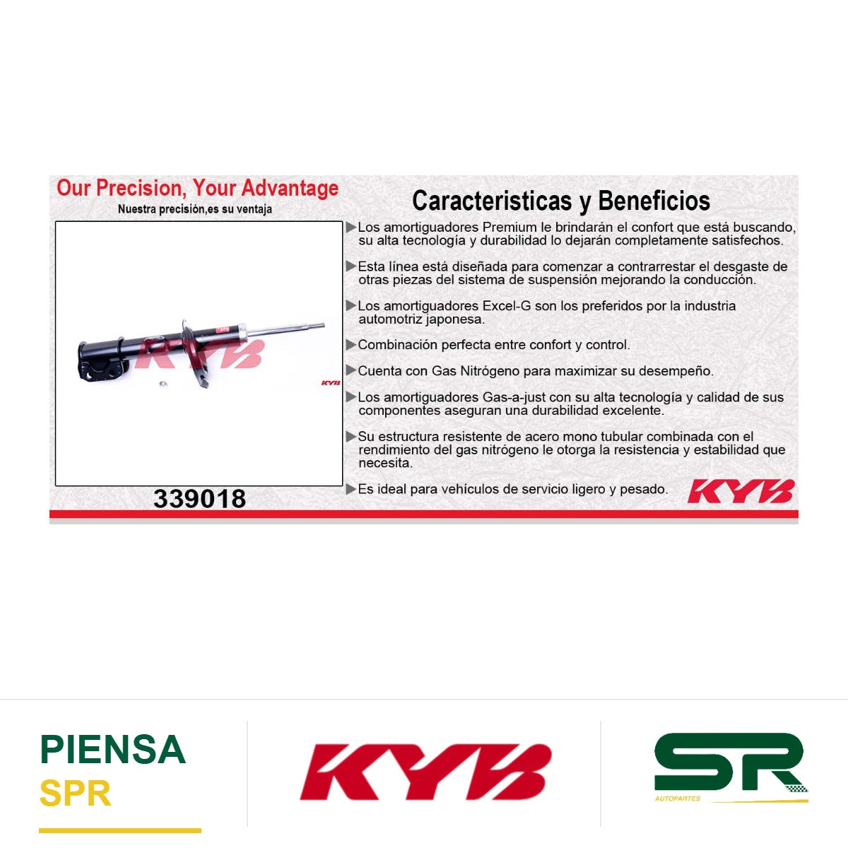 AMORTIGUADOR TRASERO IZQUIERDO GAS EXCEL-G - NISSAN ALTIMA (1993-2001). KYB
