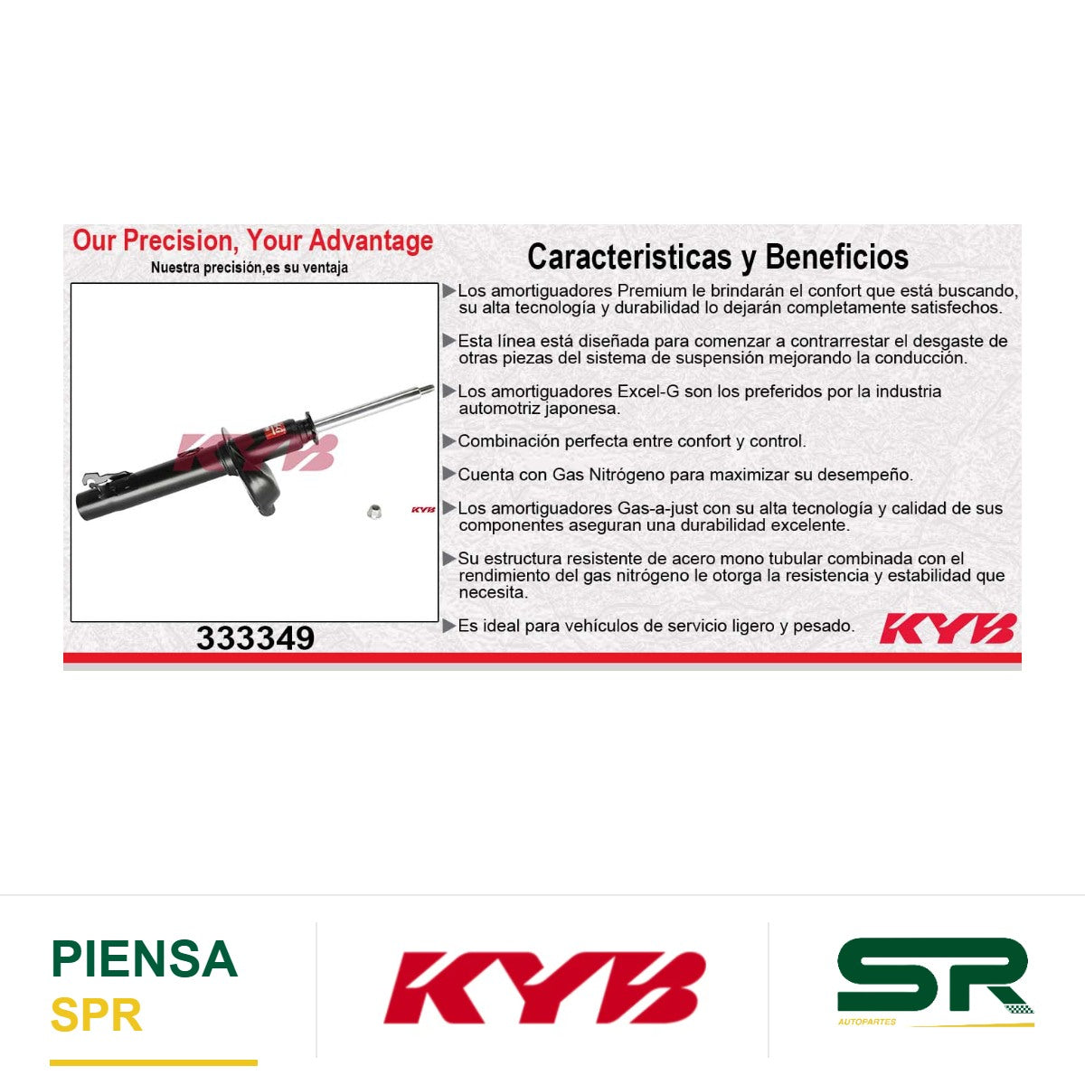 AMORTIGUADOR DELANTERO IZQUIERDO GAS EXCEL-G FORD FOCUS (2000-2006). KYB