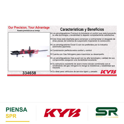 AMORTIGUADOR DELANTERO IZQUIERDO GAS EXCEL-G DODGE CALIBER (2007-2012) - JEEP COMPASS (2007-2011) - PATRIOT (2007-2011). KYB