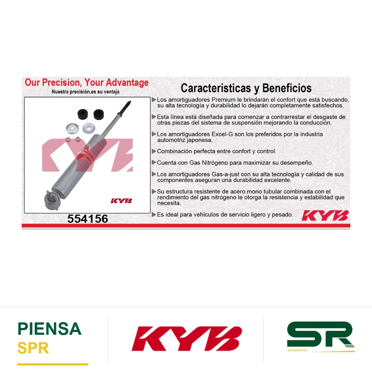 AMORTIGUADOR DELANTERO GAS-A-JUST DODGE DAKOTA PICK-UP 4X2 (1987-1996) KYB