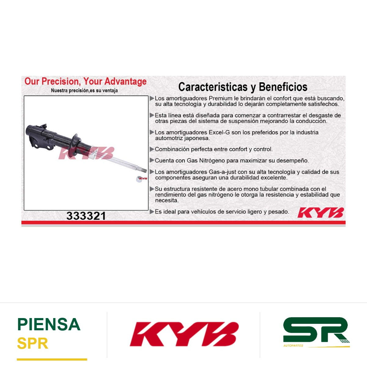 AMORTIGUADOR DELANTERO IZQUIERDO GAS EXCEL-G TOYOTA MR2 SPYDER (2000-2005) KYB