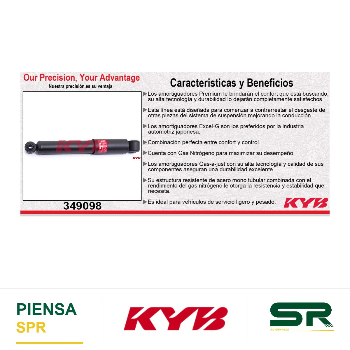 AMORTIGUADOR TRASERO GAS EXCEL-G HYUNDAI. ATTITUDE (2012-2014) KYB