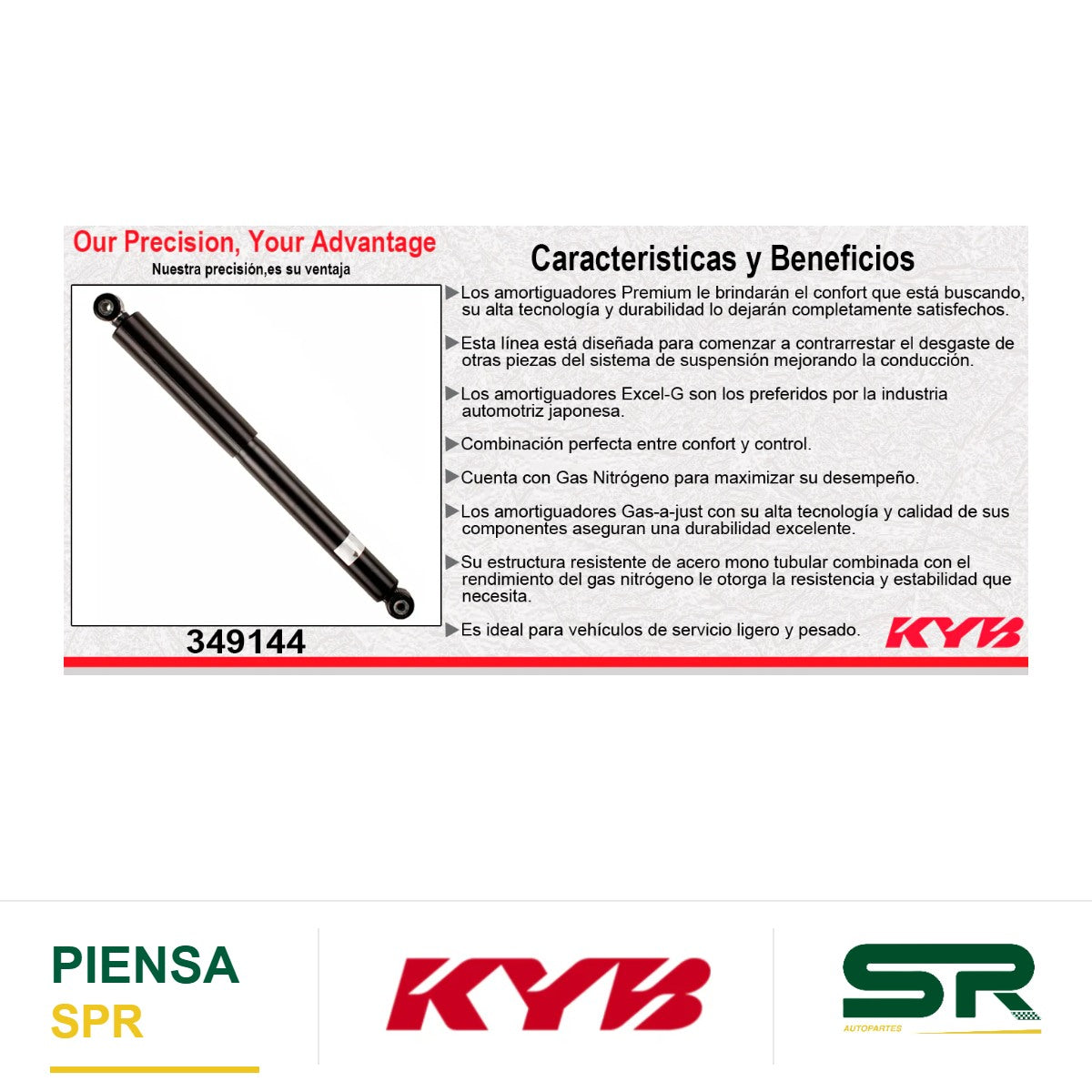 AMORTIGUADOR TRASERO GAS EXCEL-G VW AMAROK (2011-2018) TODOS KYB