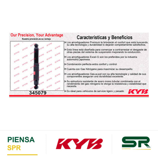AMORTIGUADOR TRASERO GAS EXCEL-G PEUGEOT EXPERT VAN L4 2.0 TDI 9 PASAJEROS (2018-2019). KYB