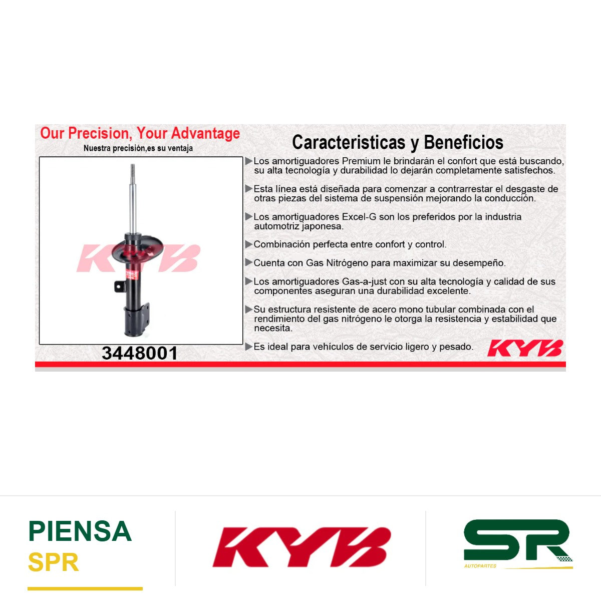 AMORTIGUADOR TRASERO GAS EXCEL-G PEUGEOT 3008 TODOS (2018-2022) - PEUGEOT 5008 TODOS (2018-2021). KYB