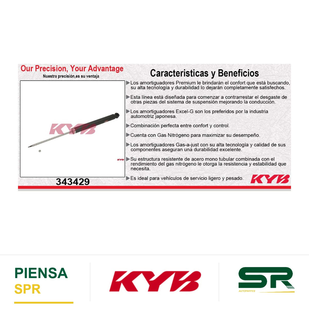 AMORTIGUADOR TRASERO GAS EXCEL-G FORD FOCUS (2002-2011). KYB