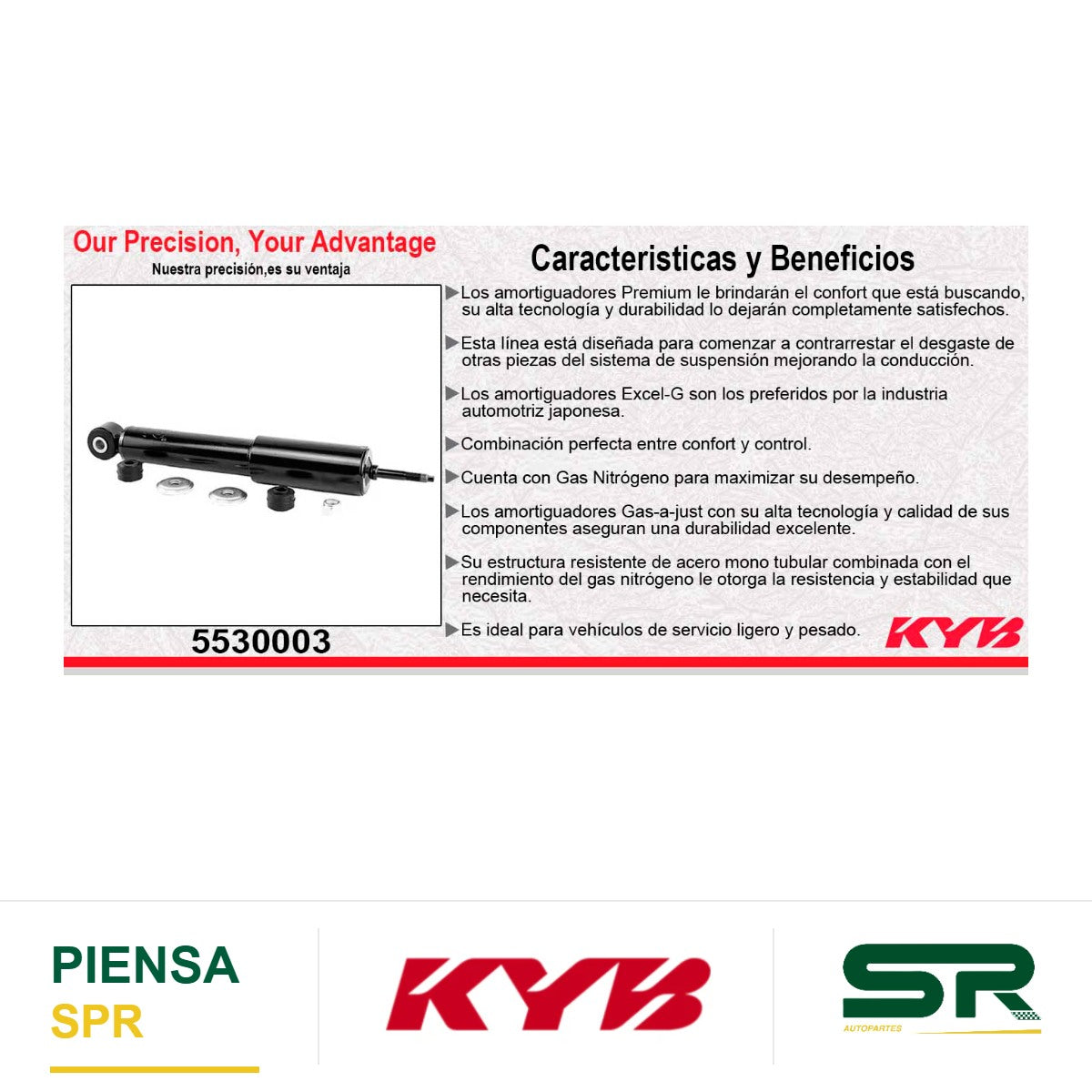 AMORTIGUADOR DELANTERO GAS-A-JUST NISSAN PICK UP NP300 2WD (2012-2015) KYB