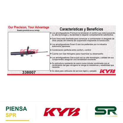AMORTIGUADOR DELANTERO DERECHO GAS EXCEL-G PEUGEOT 206 (1999-2008) - PEUGEOT 207 (2008-2014) - 207 COMPACT (2008-2011). KYB