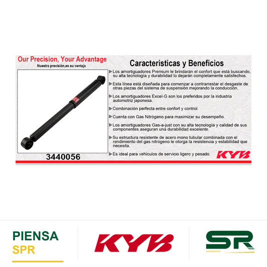 AMORTIGUADOR TRASERO GAS EXCEL-G TOYOTA HILUX 2.7 CABINA SENCILLA (2016-2017). KYB