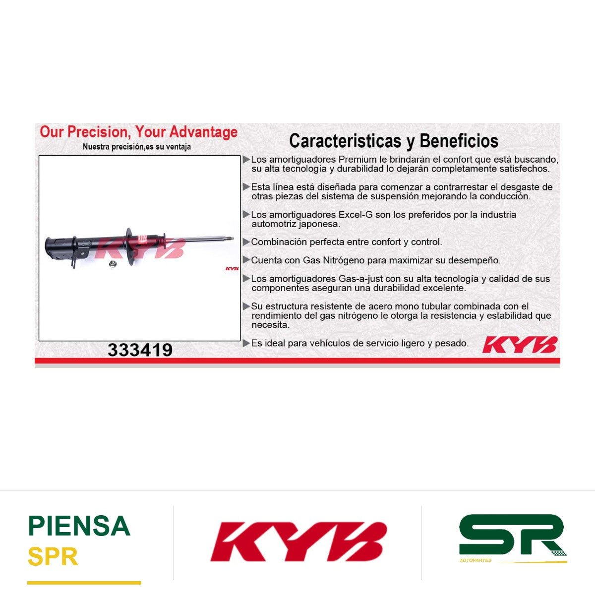 AMORTIGUADOR TRASERO DERECHO GAS EXCEL-G CHEV OPTRA (2006-2010) KYB